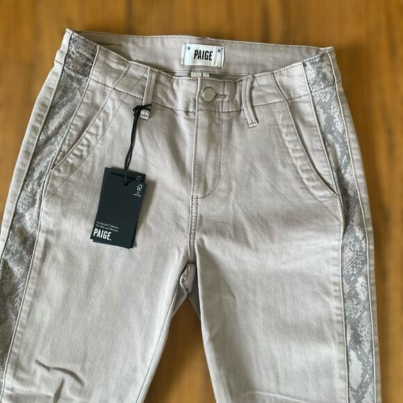 Paige Women Mayslie Jogger Slithering Grey Zip Hem Stretch Pants Python Size 26 - Picture 2 of 10